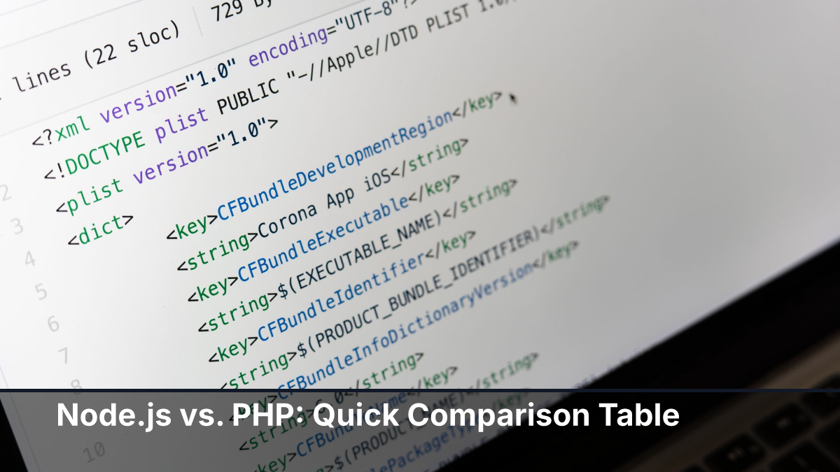 Node.js vs. PHP: Quick Comparison Table